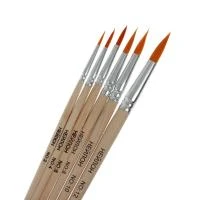 Набор кистей для росписи синтетика (6 шт), № 2,4,6,8,10,12