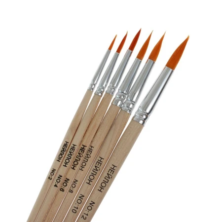 Набор кистей для росписи синтетика (6 шт), № 2,4,6,8,10,12